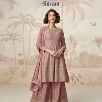 Rosybrown Colored Peplum Style Palazzo Dress - Salwar Suite - Master
