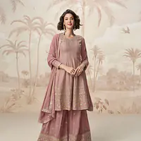 Rosybrown Colored Peplum Style Palazzo Dress - Salwar Suite - Master