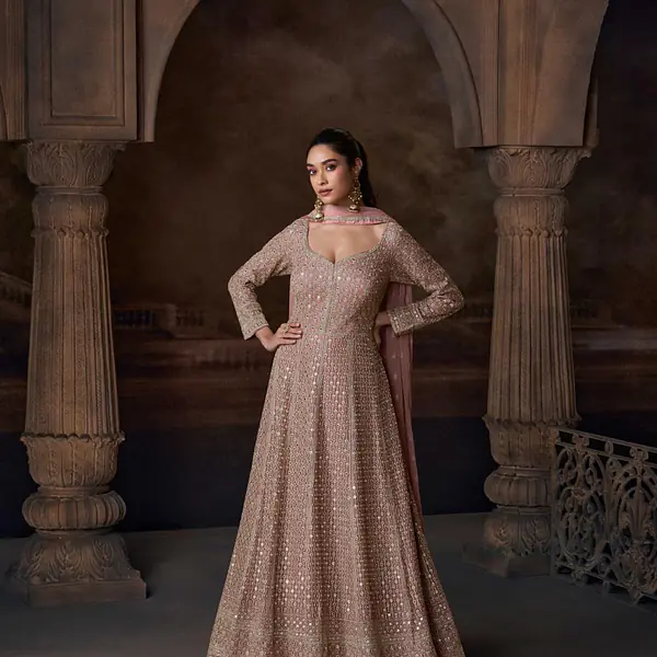 Heavily Embroidered Anarkali Gown primary image