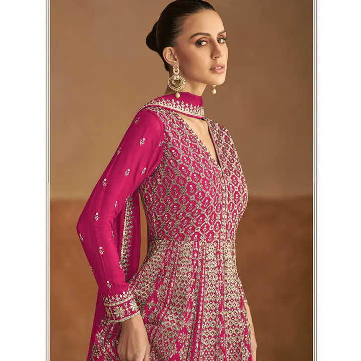 Turquoise Heavy Embroidered Festive Special Anarkali Gown Dress - Master