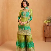 Semi-Stitched Heavily Embroidered Salwar Kameez - Master