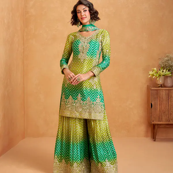 Semi-Stitched Heavily Embroidered Salwar Kameez primary image
