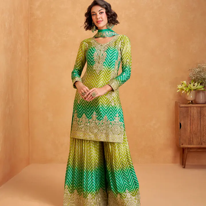 Semi-Stitched Heavily Embroidered Salwar Kameez - Master