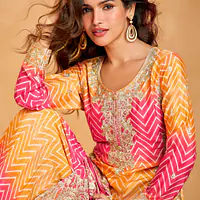 Semi-Stitched Heavily Embroidered Salwar Kameez - Master