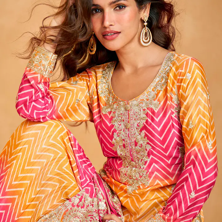 Semi-Stitched Heavily Embroidered Salwar Kameez - Master