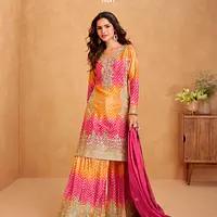 Semi-Stitched Heavily Embroidered Salwar Kameez - Master