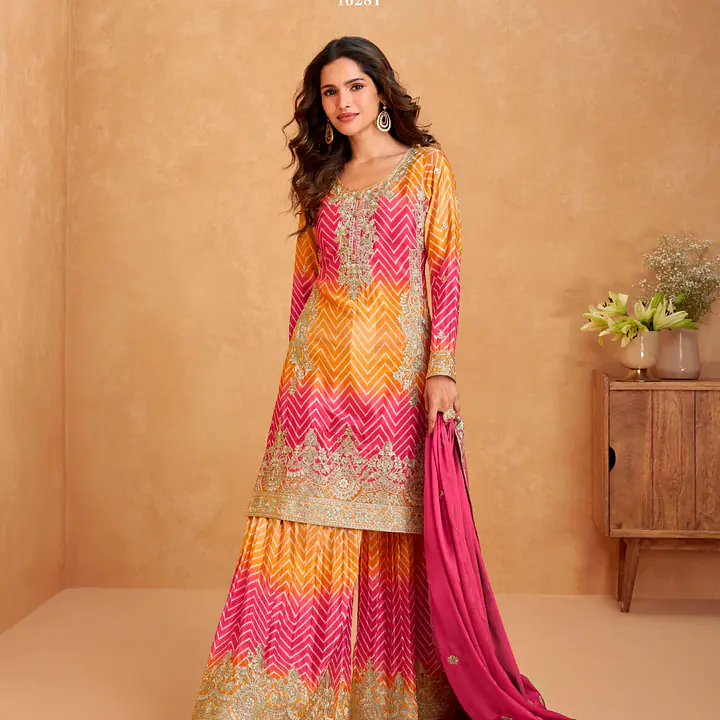 Semi-Stitched Heavily Embroidered Salwar Kameez - Master