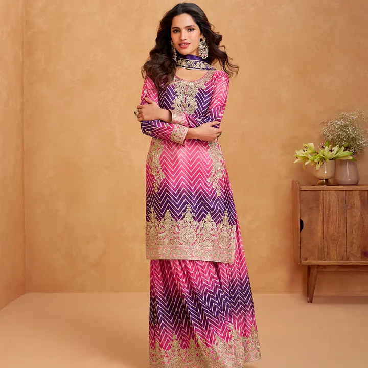 Semi-Stitched Heavily Embroidered Salwar Kameez - Master