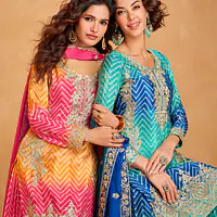 Semi-Stitched Heavily Embroidered Salwar Kameez - Master