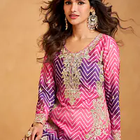 Semi-Stitched Heavily Embroidered Salwar Kameez - Master
