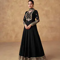 Swara Long Chinon Silk Gown With Dupatta - Master