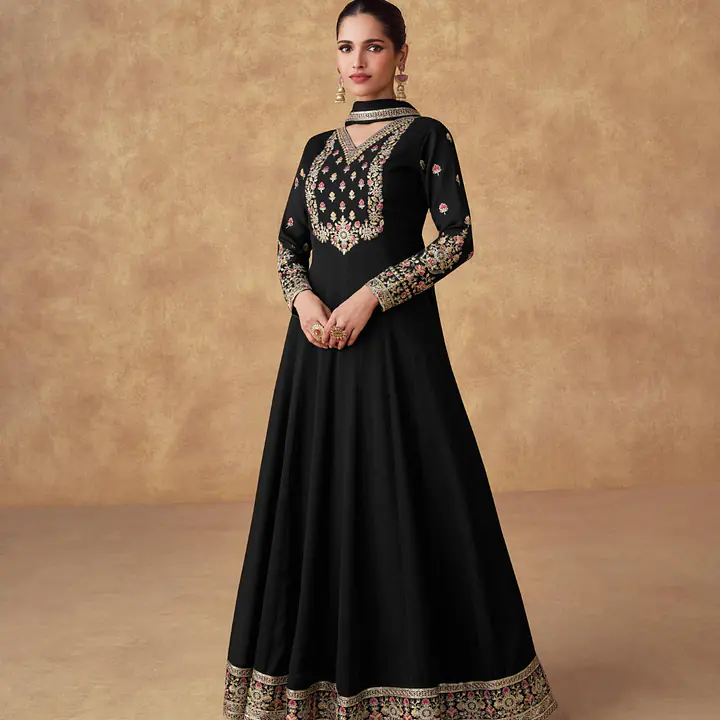 Swara Long Chinon Silk Gown With Dupatta - Master