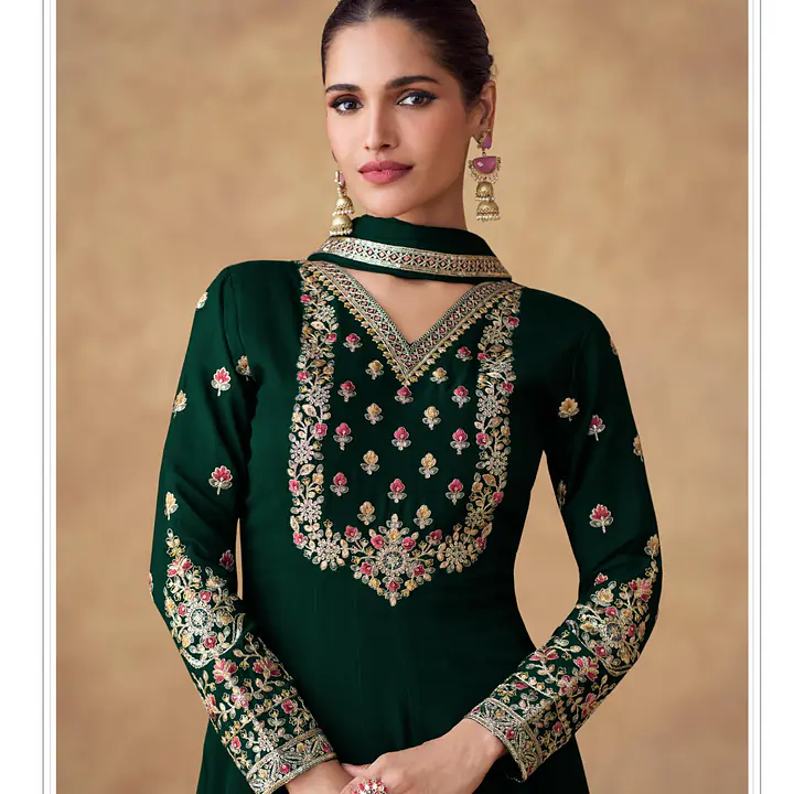 Swara Long Chinon Silk Gown With Dupatta - Master