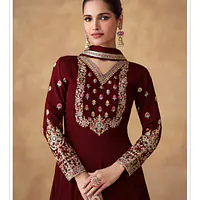 Swara Long Chinon Silk Gown With Dupatta - Master