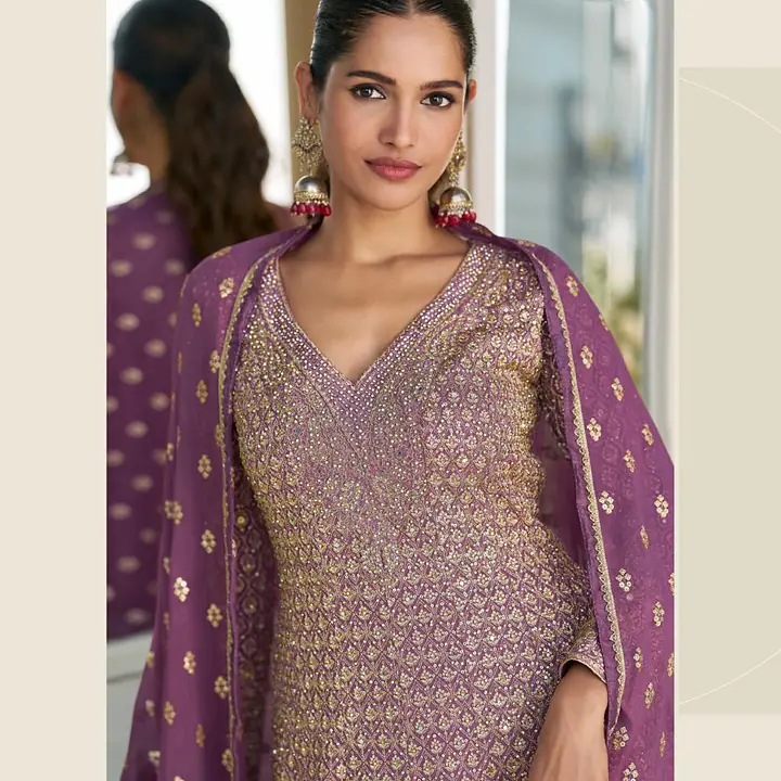 SAYURI DESIGNER VIRASAT GEROGETTE SALWAR SUIT - Master