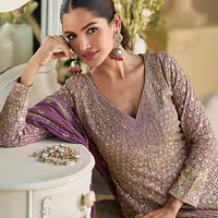 SAYURI DESIGNER VIRASAT GEROGETTE SALWAR SUIT - Master