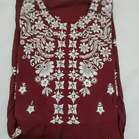 Floral Embroidered Chikankari Pure Cotton Straight Kurta - Master