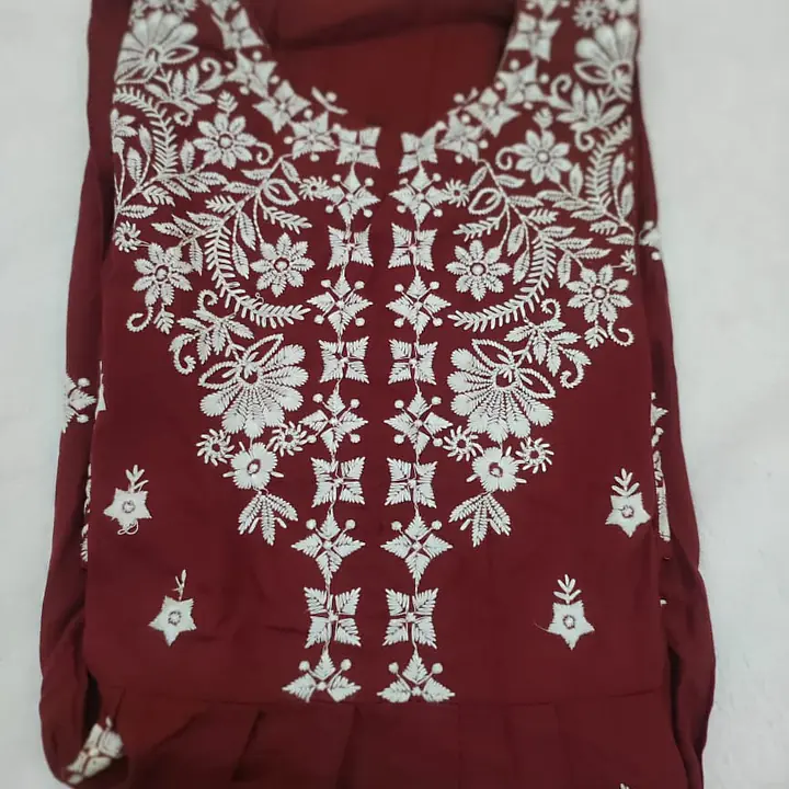 Floral Embroidered Chikankari Pure Cotton Straight Kurta - Master