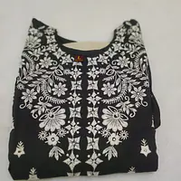 Floral Embroidered Chikankari Pure Cotton Straight Kurta - Master