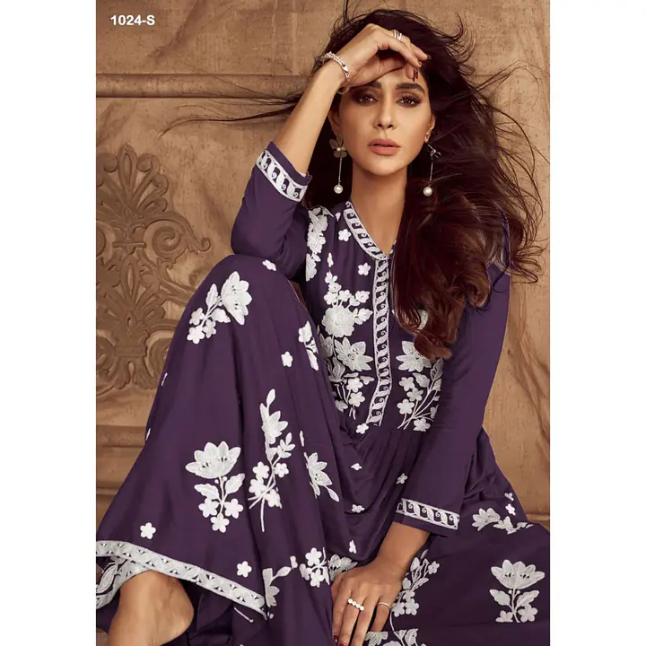 Floral Embroidered Lucknowi Chikankari Anarkali - Master