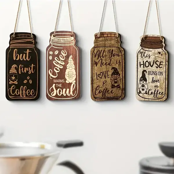 4pcs wooden coffee hangars secondary image