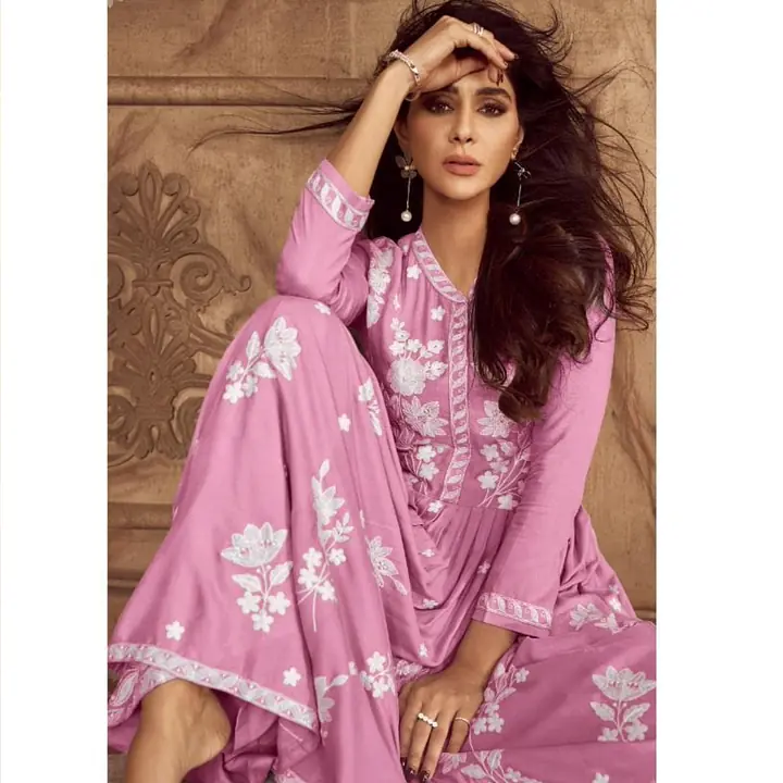 Floral Embroidered Lucknowi Chikankari Anarkali - Master