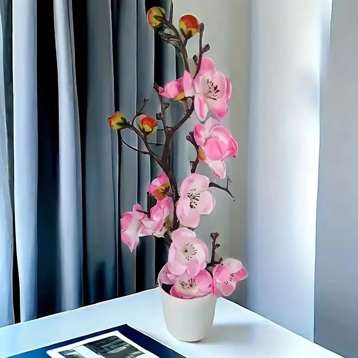 2pcs Elegant Artificial Plum Blossom Flower Pots - Master