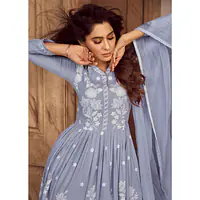 Floral Embroidered Lucknowi Chikankari Anarkali - Master