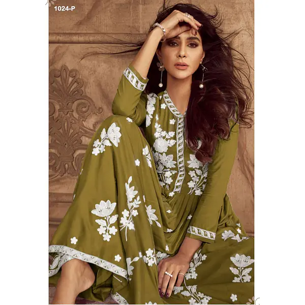 Floral Embroidered Lucknowi Chikankari Anarkali primary image