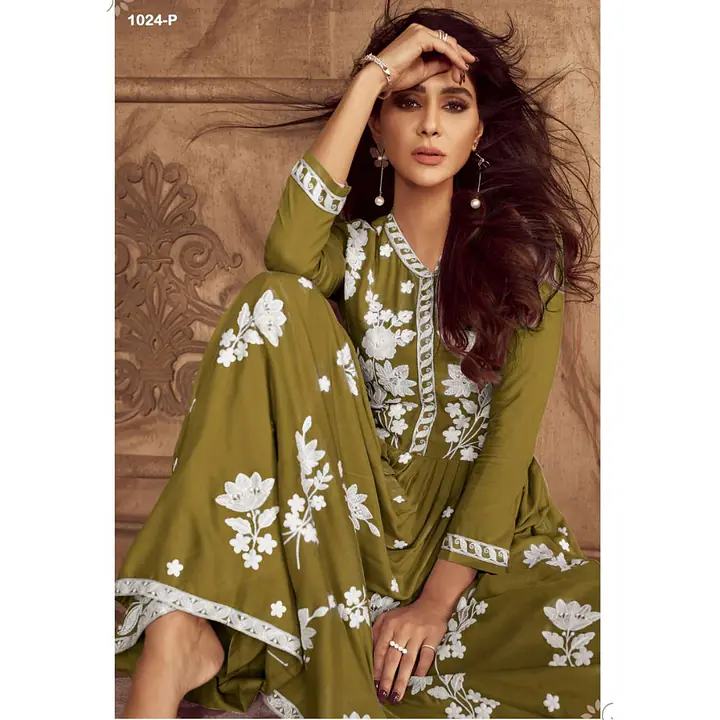 Floral Embroidered Lucknowi Chikankari Anarkali - Master