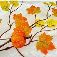 Artificial Pumpkin Maple Leaf Branch - Master