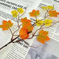 Artificial Pumpkin Maple Leaf Branch - Master