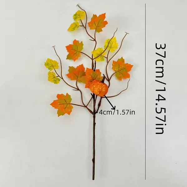 Artificial Pumpkin Maple Leaf Branch primary image
