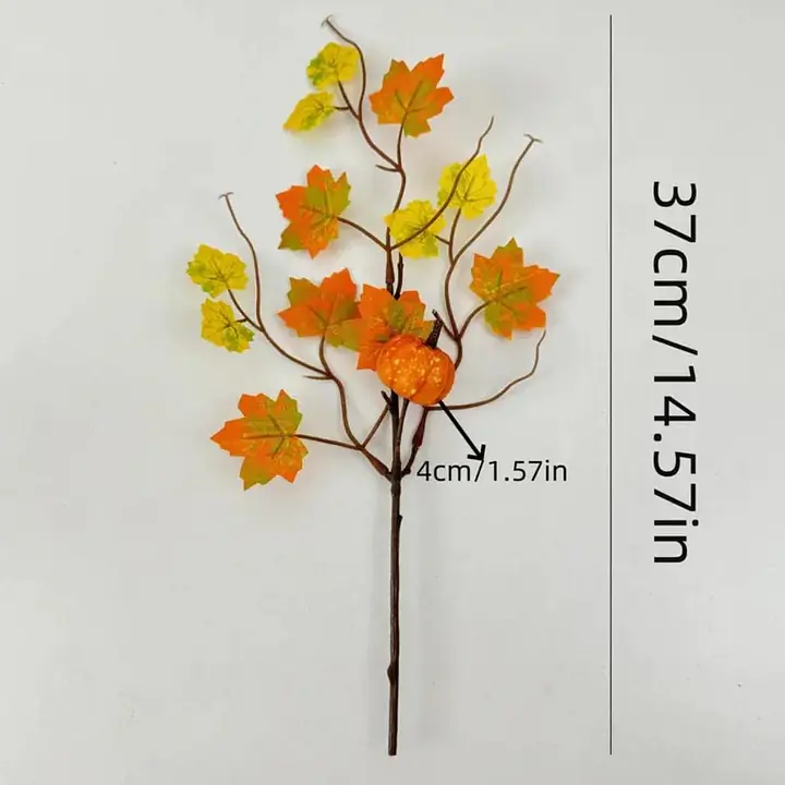 Artificial Pumpkin Maple Leaf Branch - Master