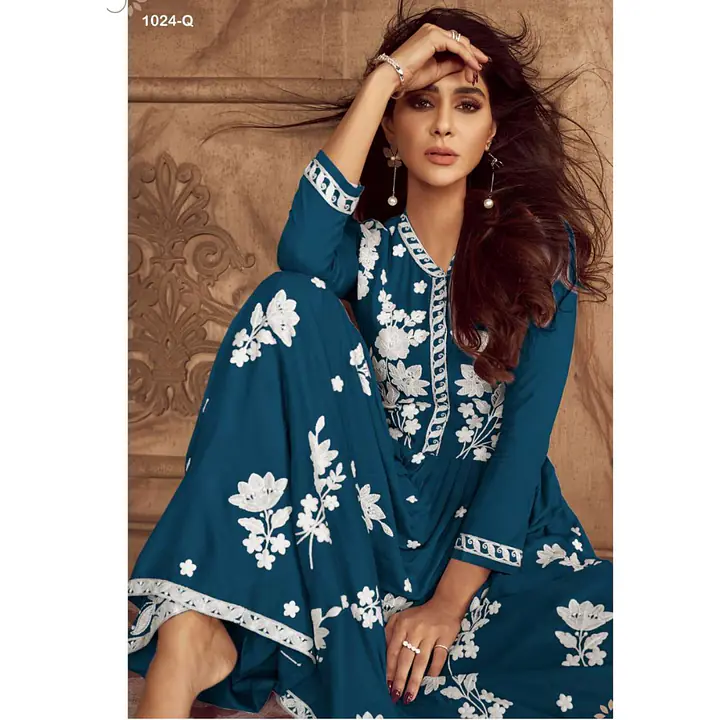 Floral Embroidered Lucknowi Chikankari Anarkali - Master