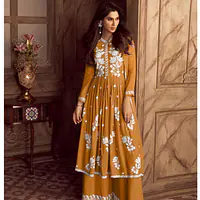 Floral Embroidered Lucknowi Chikankari Anarkali - Master