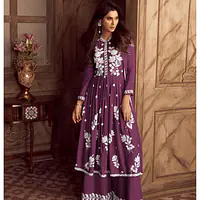 Floral Embroidered Lucknowi Chikankari Anarkali - Master
