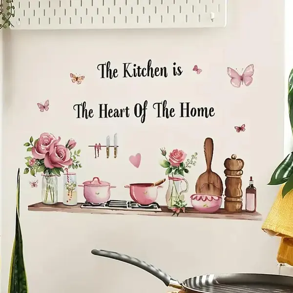 Creative Zing, Chic Butterfly & Kitchen Utensils Vinyl Wall Decal primary image