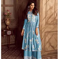 Floral Embroidered Lucknowi Chikankari Anarkali - Master