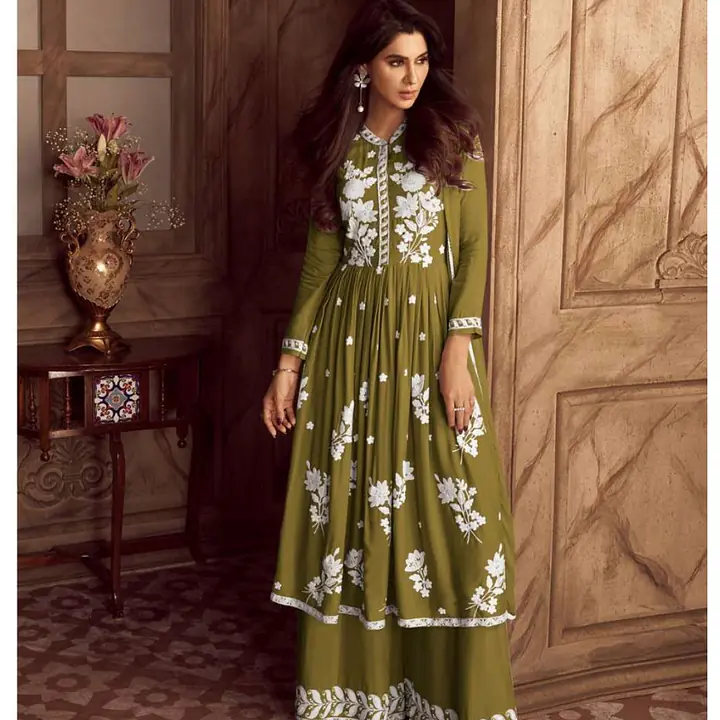 Floral Embroidered Lucknowi Chikankari Anarkali - Master