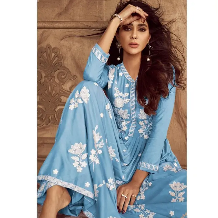 Floral Embroidered Lucknowi Chikankari Anarkali - Master