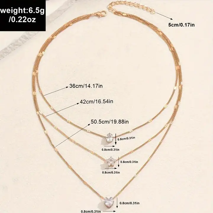 Elegant Multi-Layer Golden Necklace for Women with Star - Master