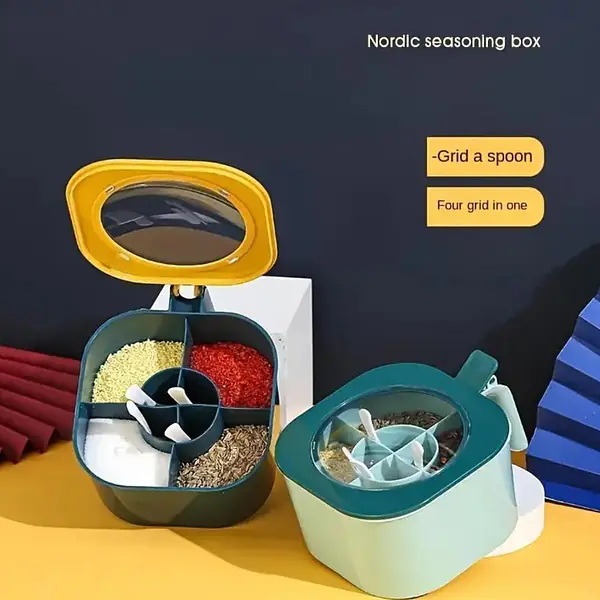 Large Capacity Seasoning Kitchen Box, with Lid and Spoon primary image