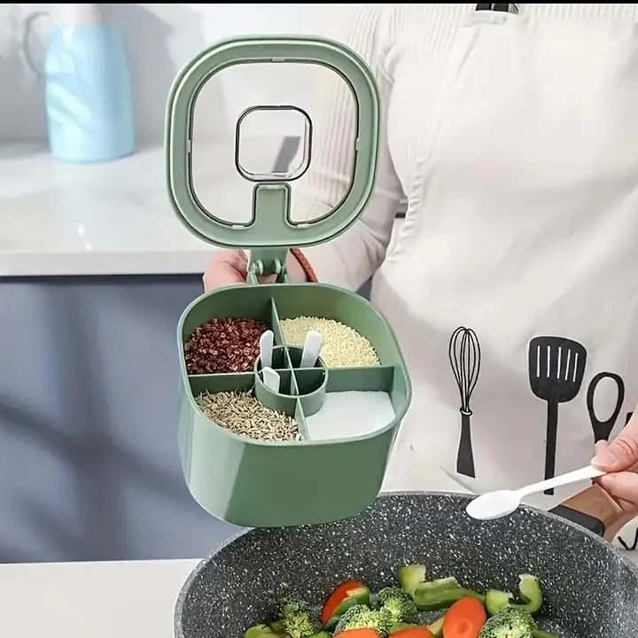 Large Capacity Seasoning Kitchen Box, with Lid and Spoon - Master