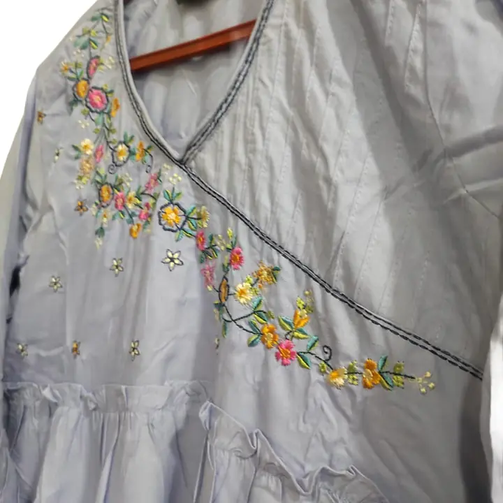 Embellished Grey Color Kurta with Calf Length - Master