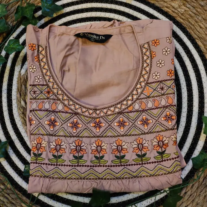 Embroidered Brown Sleeve kurta - Master