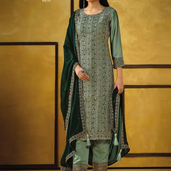 Heavy Rangoli semi stitched shalwar - Master