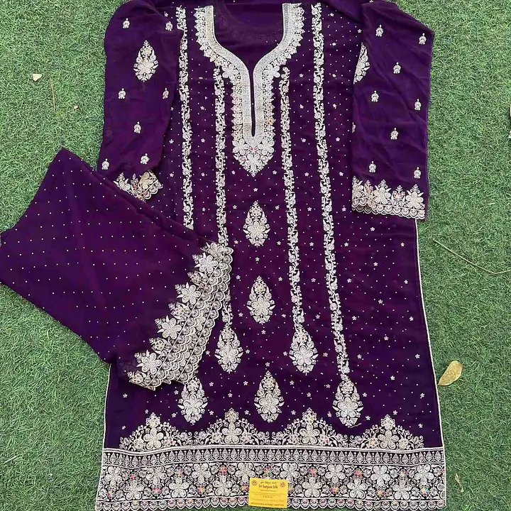 Royal Purple Salwar Kameez Semi-Stiched - Master