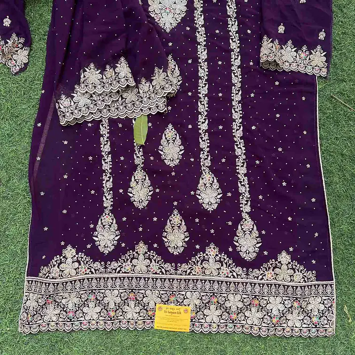 Royal Purple Salwar Kameez Semi-Stiched - Master