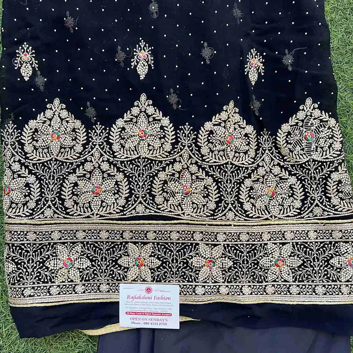 Elegant Black Salwar Kameez Semi Stiched - Master